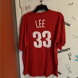 MLB Philadelphia Phillies Cliff Lee Red T-Shirt XL NWOT